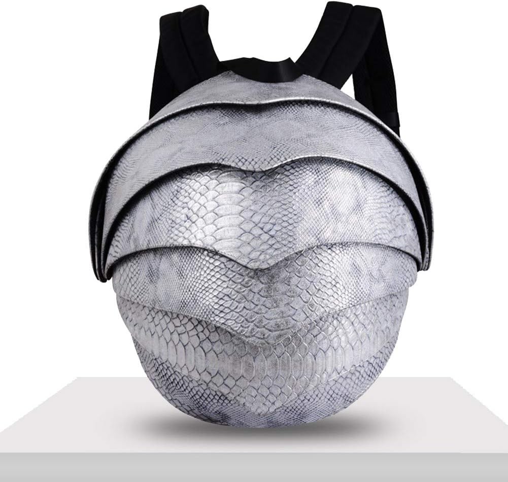 AQD Large Backpack for Man or for Women- Beetle Bag - Leather Backpack Fashion Creative Punk Style PU Beetle Pangolin Travel Backpack Bag LargeWhite