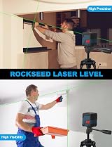 RockSeed Laser Level with 1.2m Tripod Green Cross Line Self Leveling view 2