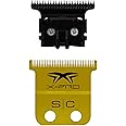 Stylecraft Replacement Fixed X-Pro Precision Gold Titanium Trimmer Blade with Black Diamond Carbon DLC The One Precision Deep Tooth Cutter Set