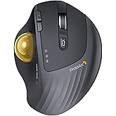 ProtoArc Wireless Trackball, EM01 NL Ergonomic Bluetooth Rollerball Thumb Mouse, Rechargeable Computer Laptop Mouse, Adjustab