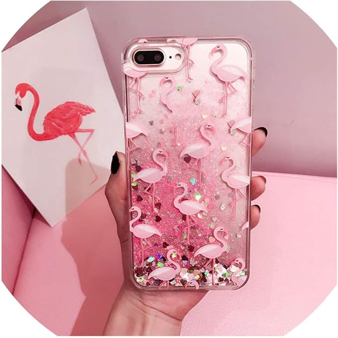 Amazon Co Jp カラフルなフラミンゴ キラキラ光るダイナミッククイックサンドリキッドスパンコール電話ケース Iphone 8 7plus 5 Se 6s Plus X バックカバー コーク For Iphone X 家電 カメラ