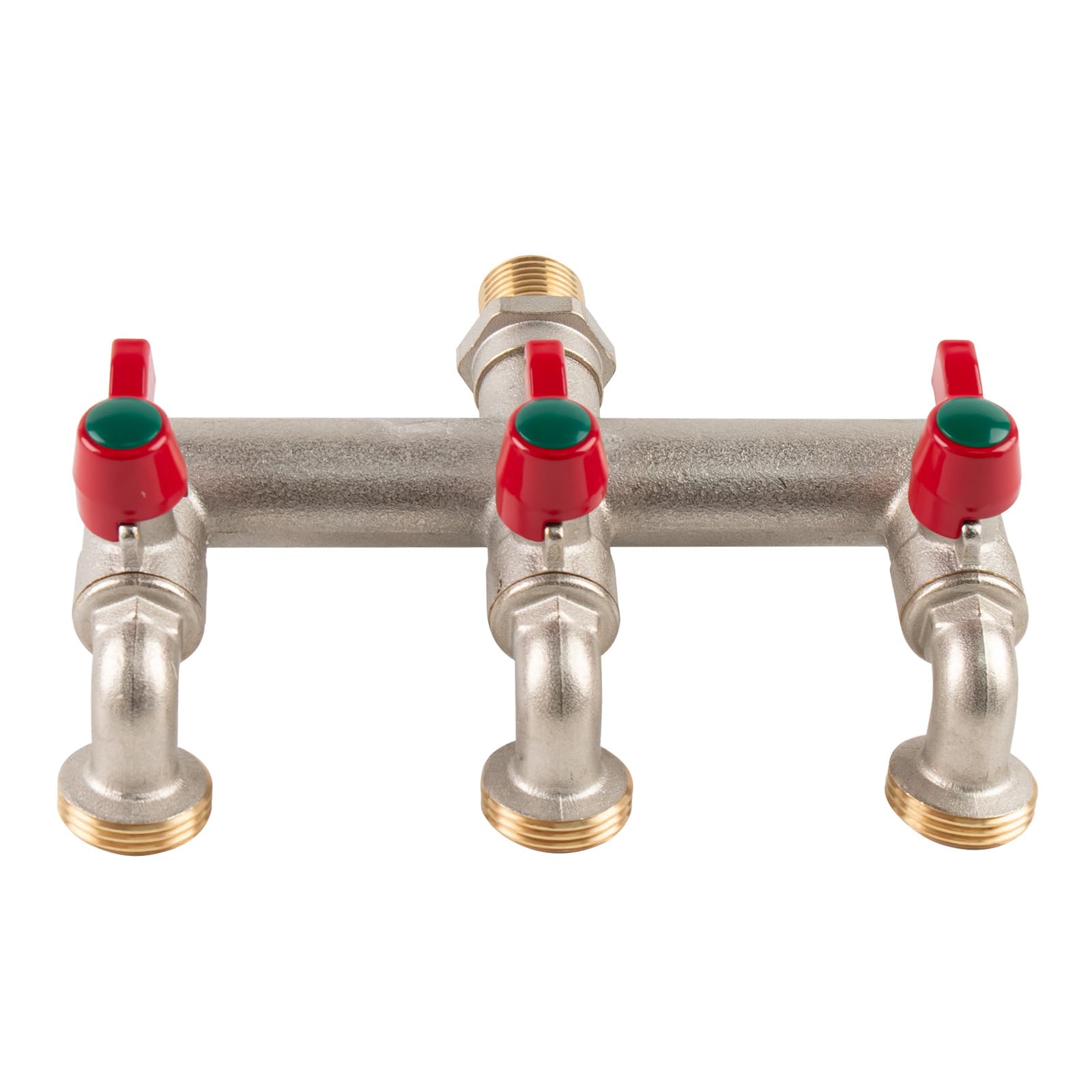 Hydrogarden Multi-Tap Connector 3-Way, G1/2 Inch Inlet and Three G3/4 Inch Outlet Outside Taps, Frost-Proof Outside Spigot Replacement with 3 Outlets for Home
