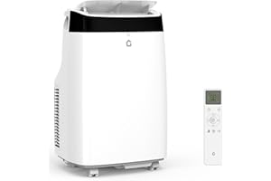 GARVEETECH 10,000 BTU Portable Air Conditioner - Cools Rooms Up to 450 Sq.Ft w/Dehumidifier & Fan, No Drain Needed, <50 dB Quiet, Includes Window Kit (3 in-1 Portable AC Unit for Home, Garage)