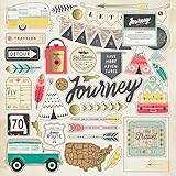 American Crafts 683751 Crate Paper Journey Chipboard With Gold Foil Embellishments