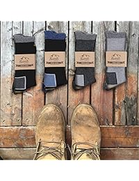 Pembrook Calcetines para todo el año, 4 unidades, transpirables, para trabajo, botas, senderismo, calcetines atléticos, talón y dedos reforzados
