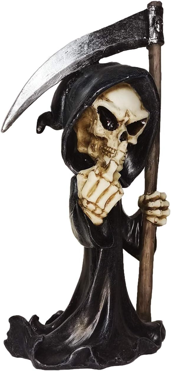 Muse Design Middle Finger Grim Reaper Gothic Decor Sculptures Statues Art Resin Decorations: Home & Kitchen