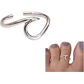 Handmade Wave Band Adjustable Toe Ring, 925 Sterling Silver, Thin Dainty Open Toe, Pinky or Knuckle Rings for Women, By MiYa Jewelry Creations