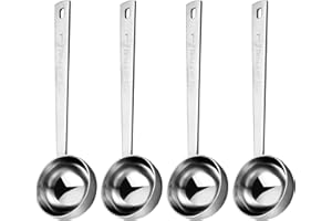 Yzurbu 4pcs Tablespoon, Stainless Steel 1 Tablespoon 15ml Coffee Measruing Scoop - Silver