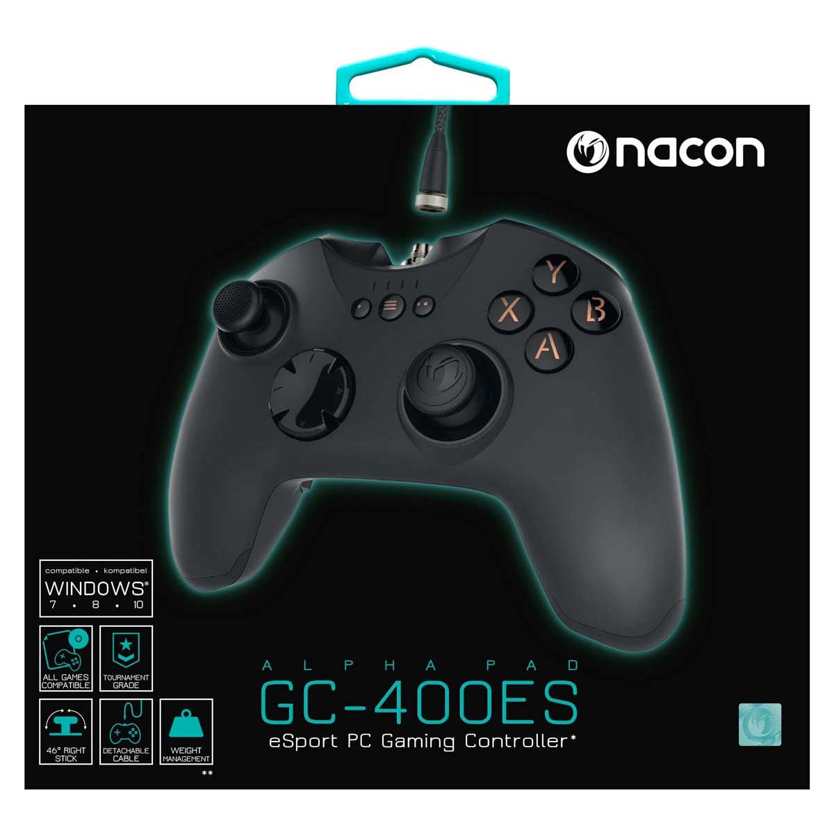 Nacon Alpha Pad Game Controller – Video Game Accessories (Game Controller, PC, Analogue/Digital, D-Pad, Home, Macro, Wired, 3 m)
