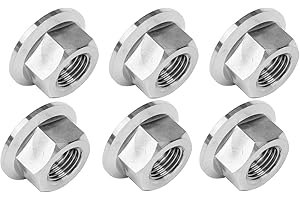 UHDFBDHF 6PCS Titanium DIN6923 M5 M6 M8 M10 M12 M14 Hex Flange Nuts (M12 Pitch 1.25mm)