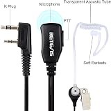 Retevis Two Wire Covert Acoustic Tube Earpiece 2 Pin for RT24 RT27 RT668 BF-888S view 3