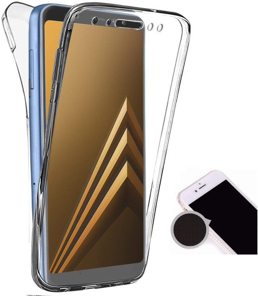 TheTransporterSlim 360 degree Protective Front and Back Full Coverage TPU Silicone Gel Case Cover For Samsung Galaxy J6 J600F Clear