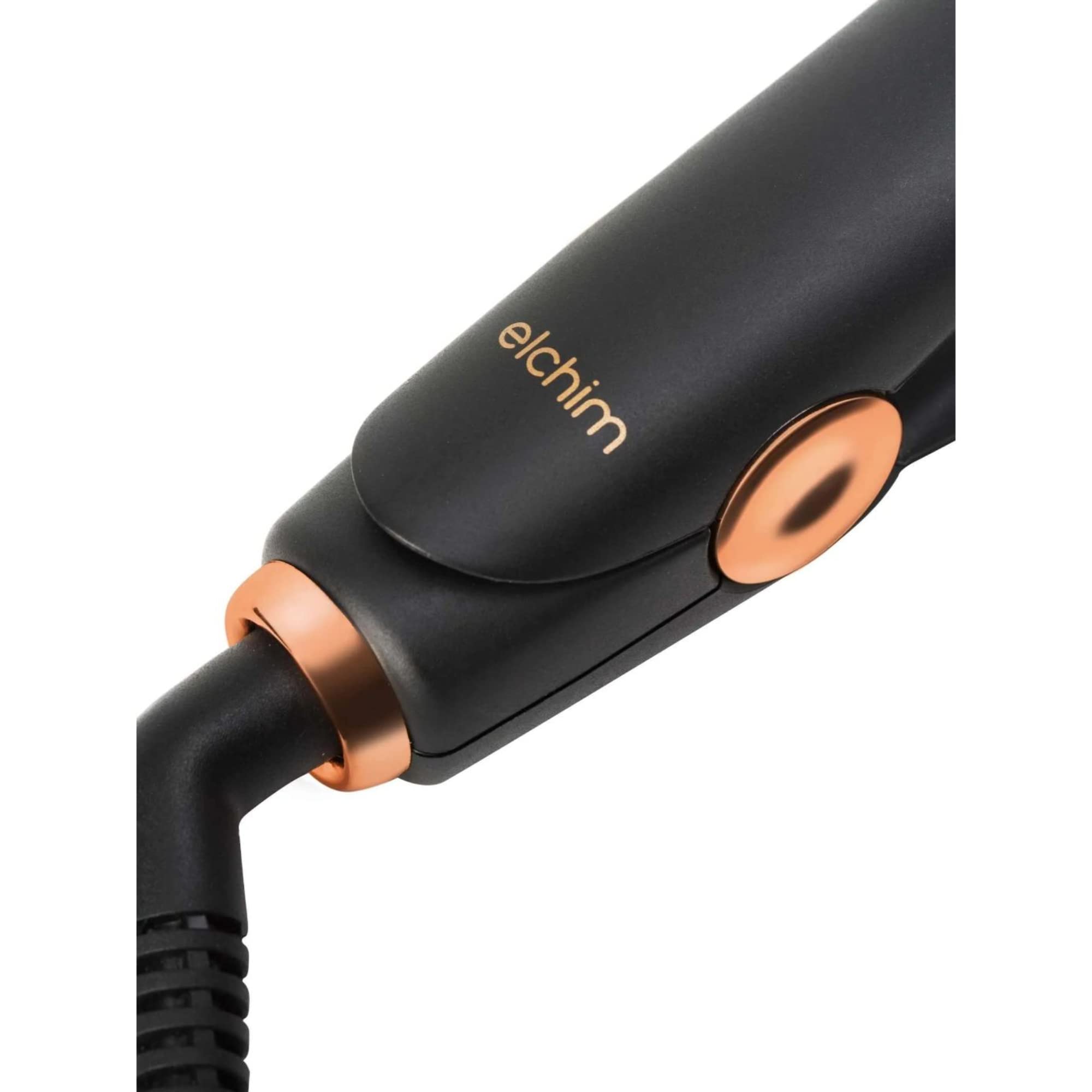 Elchim 8th Sense Styler: Hair Straightener with Titanium & Ceramic Plates, Dual-Universal Voltage, Flat Iron with 11 Heat Settings, Travel Bag Included, Black