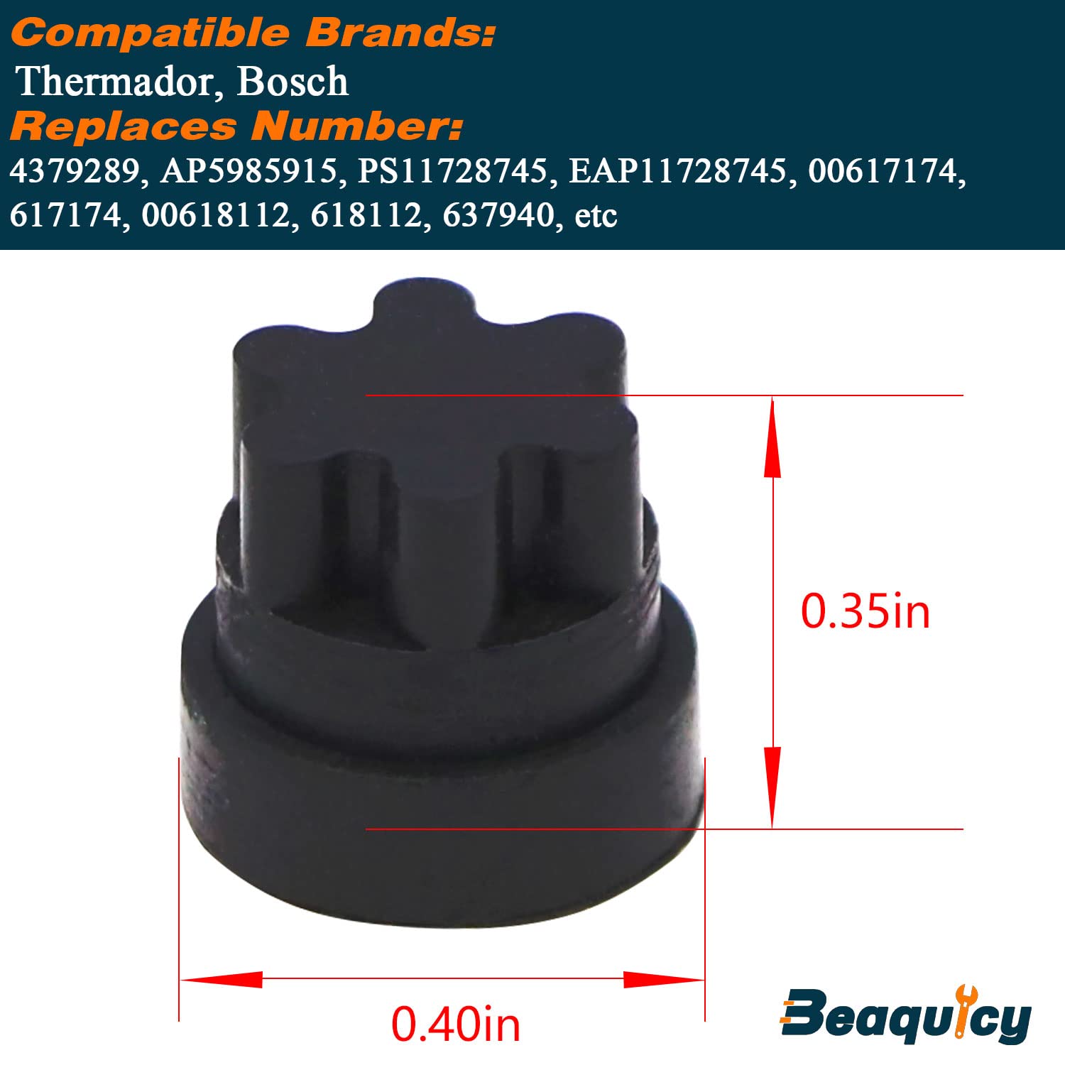 8Pcs 00618112 00637940 Rubber Grate Feet Part by Beaquicy - Replacement for Thermador, Bos-ch Gas Range/Cooktop - Replaces 00617174, 617174, 00618112, 618112, 1999626, AH3478553, EA3478553, PS3478553