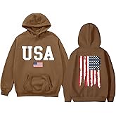 Vivimeng USA Sweatshirt Hoodie for Men American Flag Sweater Women Casual Long Sleeve Pullover Unisex USA Sweater Hooded