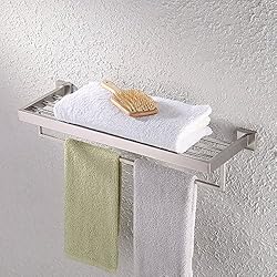 See KES Bathroom 24 Inch Towel Racks with Shelf Wall Mount Hotel style,Brushed SUS 304 Stainless Steel, A2510-2 Details