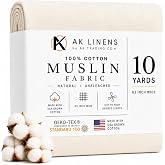 AK TRADING CO. Muslin Fabric/Textile Unbleached - Draping Fabric - Natural 10 Yards Medium Weight - 100% Cotton (63in. Wide)