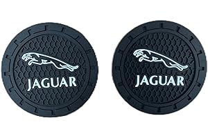 AUTSOP Car Cup Coasters for Jaguar XE XF XJ XK X-Type F-PACE F-Type Accessories,Recessed Silicone Anti Slip Cup Holder Coaster Interior Accessories 2.75in 2Pack