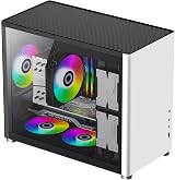 GameMax Spark Micro-ATX Gaming PC Case Dual Tempered Glass USB3 Type C White view 8