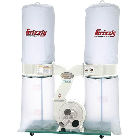 Grizzly G1030Z2P 3 HP Dust Collector with Aluminum Impeller Polar