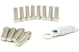 JBKE SBC Exhaust Manifold header Bolt Kit for Small Block Chevy 265 283 302 305 327 350 400 V8 header bolts