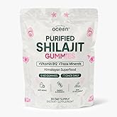 Organics Ocean Shilajit for Men and Women - Shilajit Supplement with Vitamin B12, Chromium and Selenium for Age-Defying, Energy, Hormone Support - Pumpkin Cocoa Flavor - 60 Gummies