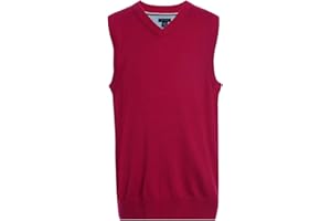 Tommy Hilfiger Boys Sleeveless Ribbed V-Neck Sweater Vest, Kids School Uniform