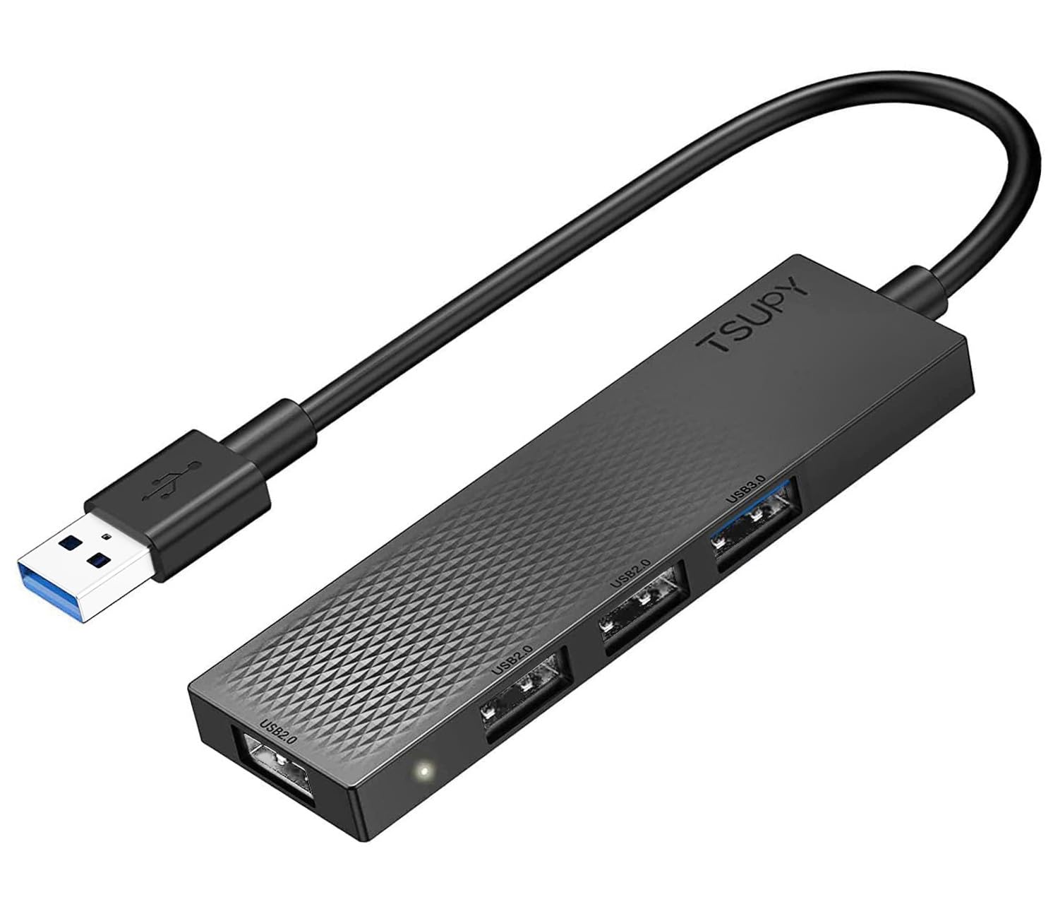 TSUPY 4 Ports USB Hub Adapter, USB Port Hub, Splitter Extension Multiple Connector USB Extender for Desktop Computer PC, PS4, Laptop, Chromebook etc