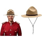 Nicky Bigs Novelties Adult Sergeant Campaign Park Ranger Hat Mountie Trooper Patrol Costume Accessory