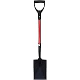 TABOR TOOLS Shovel with Straight Blade and Comfortable D Grip 32 Inch Fiberglass Handle, Digging Spade. J212A. (D Handle, Str