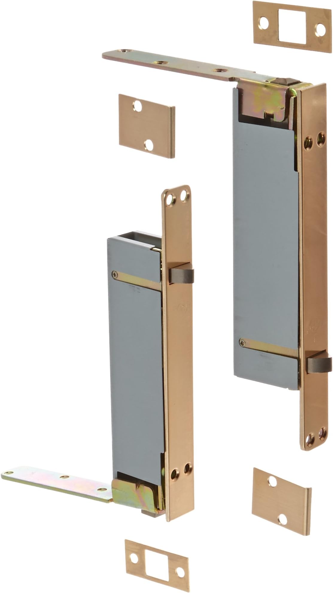 Rockwood 2942.10 Automatic Flush Bolt Set for Wood or Plastic Covered Composite Type Fire Doors, 1" Width x 8-1/2" Length, Bronze Satin Clear Coated Finish