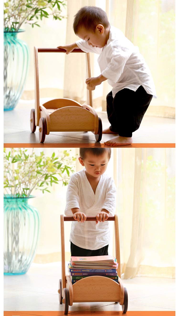 childs wooden trolley with bricks