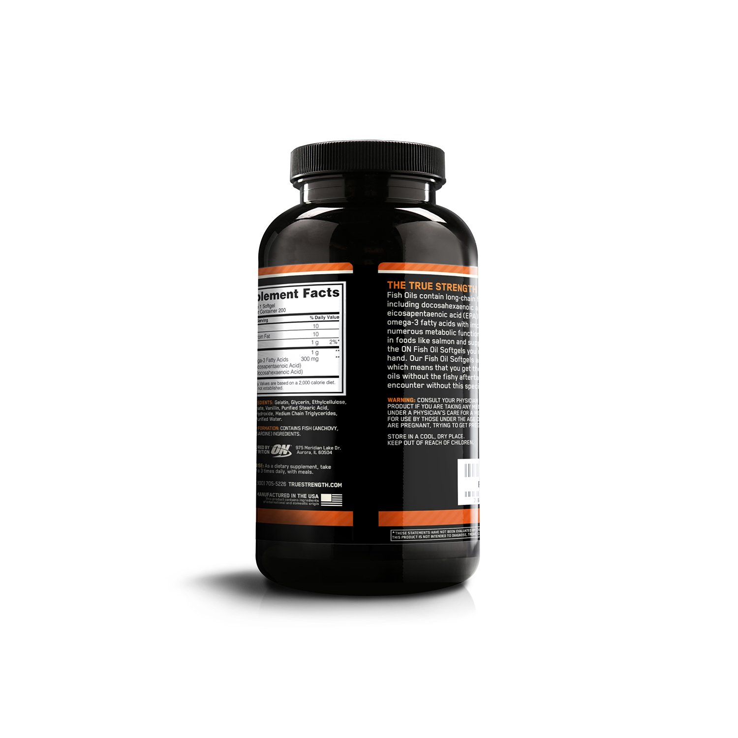 Optimum Nutrition (ON) Fish Oil Omega3 Fatty Acids 200 Softgels