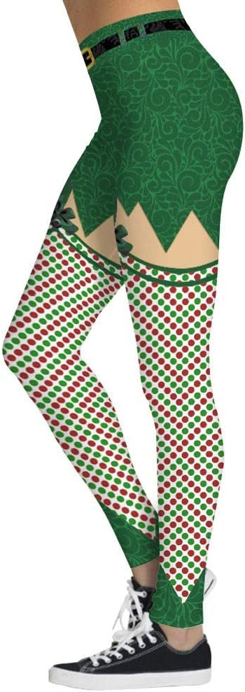 SMILEQ Pants Women Xmas Leggings Fashion High Waist Yoga Christmas Print Trousers Running Sports Pants