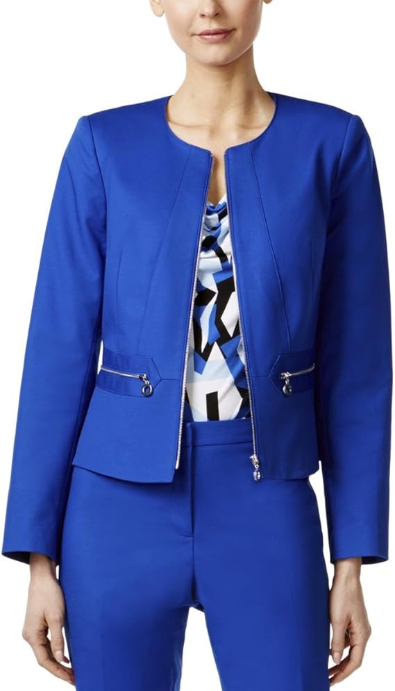 calvin klein collarless blazer