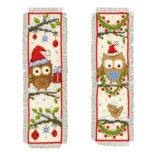Vervaco Christmas Owls Bookmarks Counted Cross-Stitch Kit