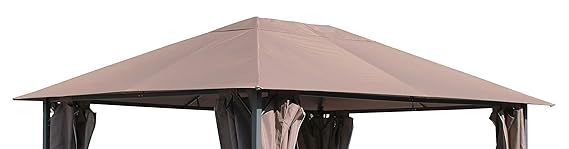 QUICK STAR Ersatzdach für Garten Pavillon 3x4m Taupe/Beigegrau RAL 7006 Antik Pavillondach Ersatzbezug