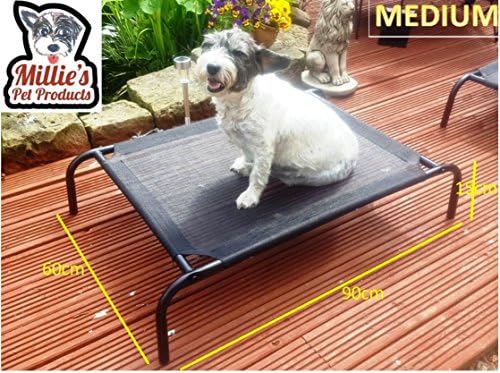 Miilies Pet Products Elevated Dog Bed Portable Waterproof Outdoor Raised Camping Pet Basket (MEDIUM)