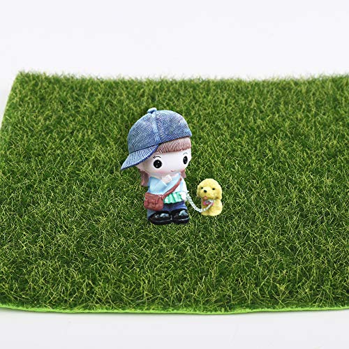 image for Tugaizi 10 Pieces Artificial Garden Grass Turf Tile Lawn Life-Like Fai