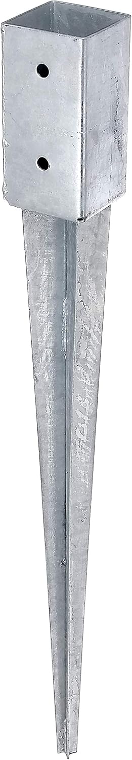 GAH-Alberts 211271 Einschlag-Bodenhülse | für Rund- oder Vierkantholzpfosten | feuerverzinkt | 71 x 71 mm | Gesamtlänge 750 mm