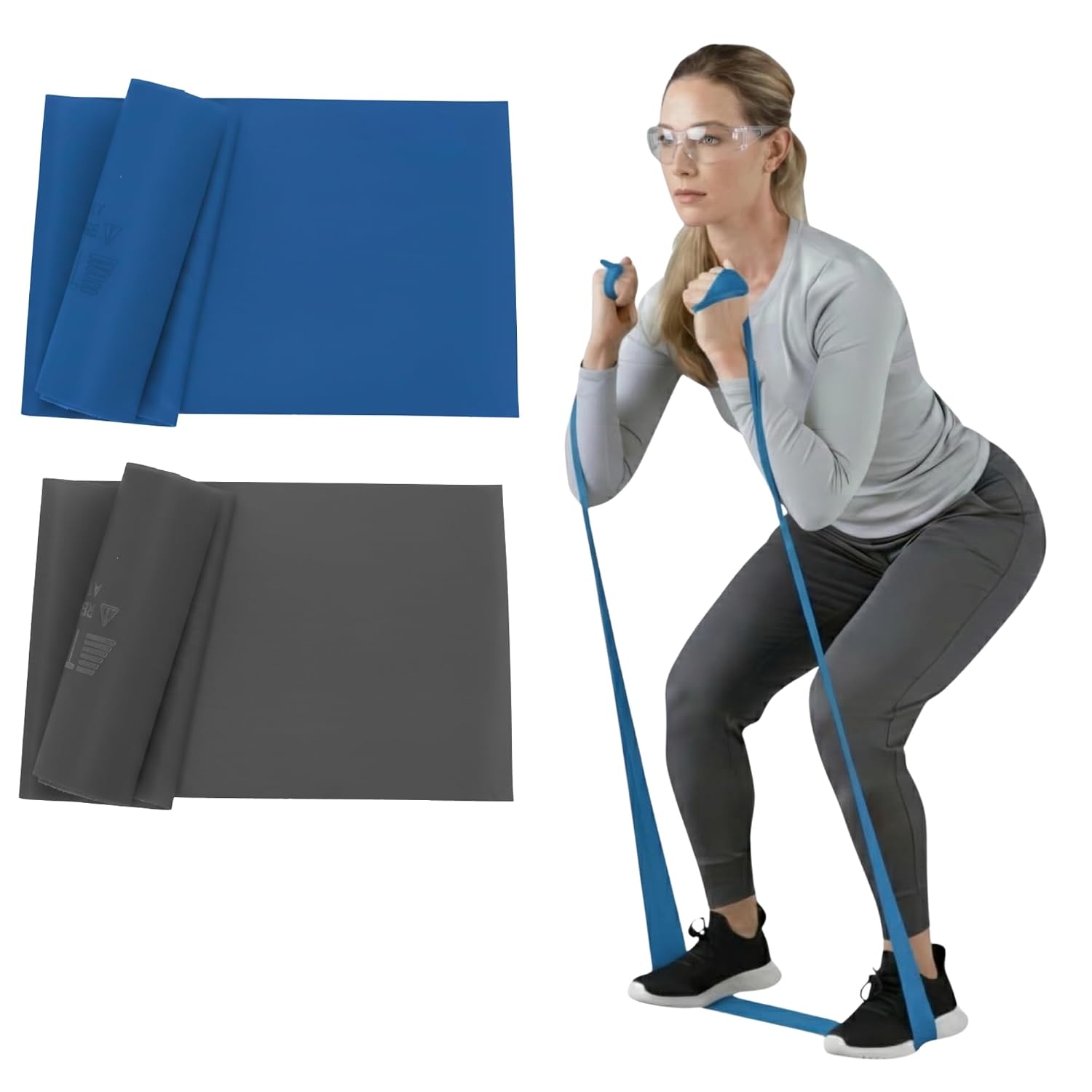 THERABAND Resistance Bands Set, Elastic Bands for Exercise & Physical Therapy, Strength Training for Upper & Lower Body Fitne