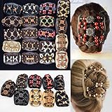 Butterfly Magic Wood Beads Double EZ Hair Comb Clips Hair Slide Combs Stretchy Women Hair Accessories