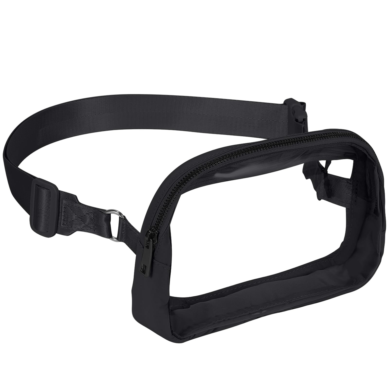 Photo 1 of INTINI Clear Fanny Pack for Stadium Events – Small, Plus size Waist Transparent Belt Bag Sports, Concerts, and Festivals Black