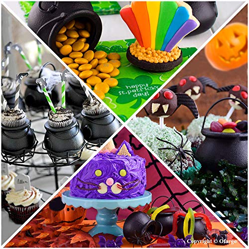 Ofargo Plastic Cauldron, Mini Black Witch Cauldron, Multi-purposed Novelty Candy Holder Pot with Handle for Halloween, St Patrick's Day Party Favors (2 1/4-2 3/4", Pack of 12) - Thumbnail 6