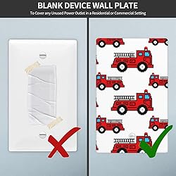 Pznen Light Switch Cover Plate, Fire Truck Cartoon