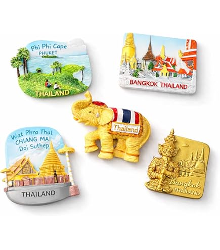 Symboles De La Thaïlande Icônes Set Vector Autocollant | Vecteur Premium