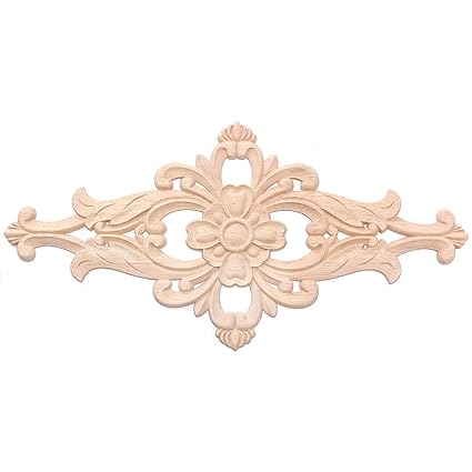 Generic Unpainted Wood Oak Applique Carved Corner Round Onlay Furniture Home Decor