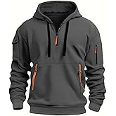 MANTORS Men's Fleece Hoodie Casual Long Sleeve 1/4 Zipper Pullover Sweatshirts