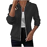 Xiaojmake Womens Zip Up Cardigan Sweater Cable Knit Hoodie Coat Long Sleeve Jackets Oversized Outwear Drawstring Sweatshirts