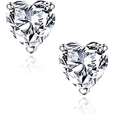 SMILEST Gifts for Her - 925 Sterling Silver Birthstone Earrings Dainty Heart Earrings Anniversary Birthday Gifts for Women Mom Wife Girlfriend Daughter